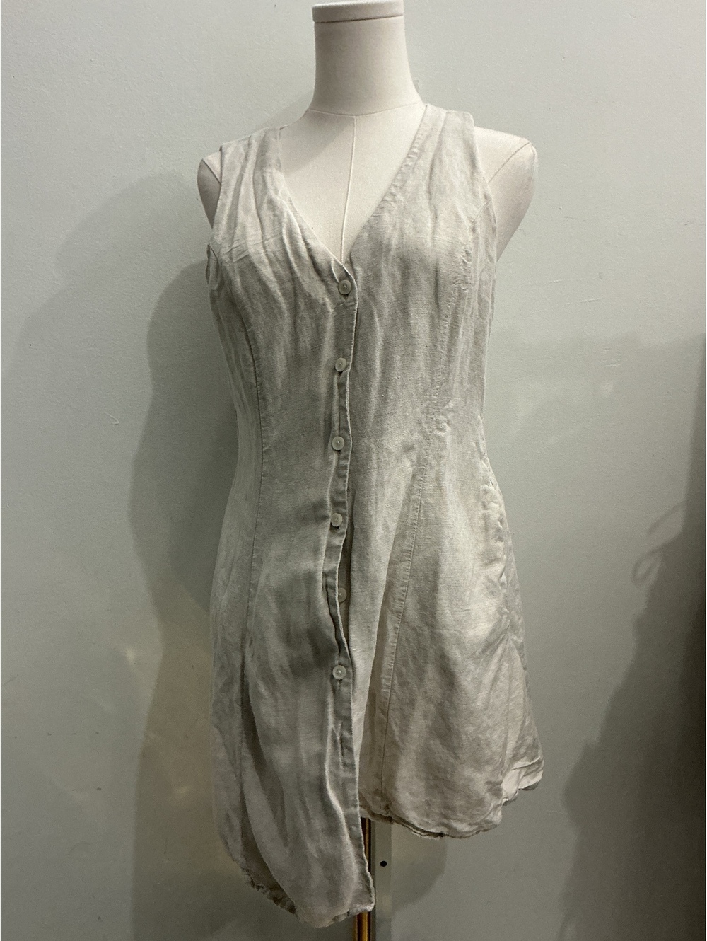 ON:34TH Women's Button-Front Sleeveless Linen Blend Dress